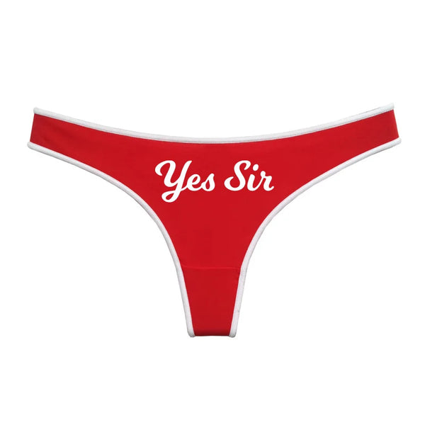 Red Yes Sir Thong Panties Underwear