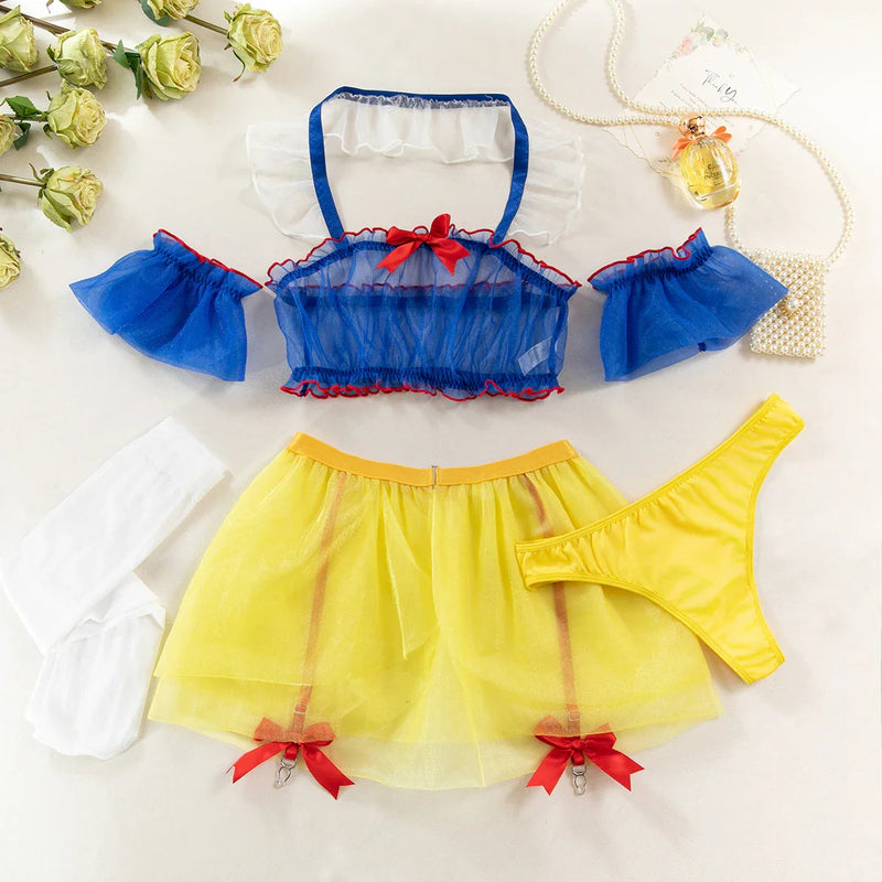 Snow White’s Secret Lingerie Set Mesh Sheer Tutu Skirt & Gauze