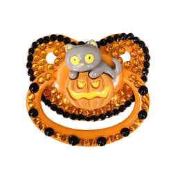 Spooky Kitten Orange Halloween Deco Adult Pacifier