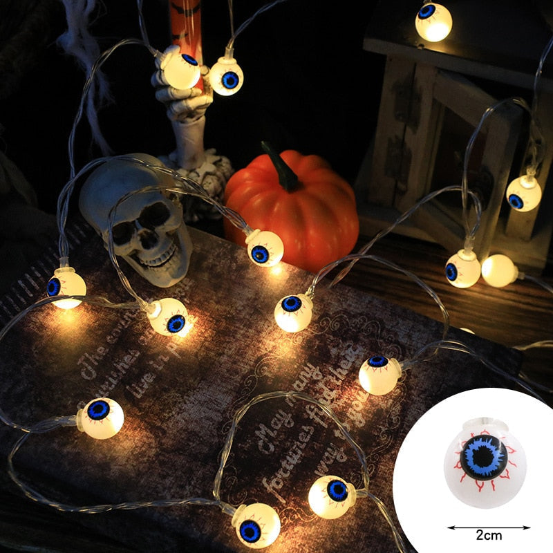 Spooky led light string - eye ball - ghost - halloween - kawaii