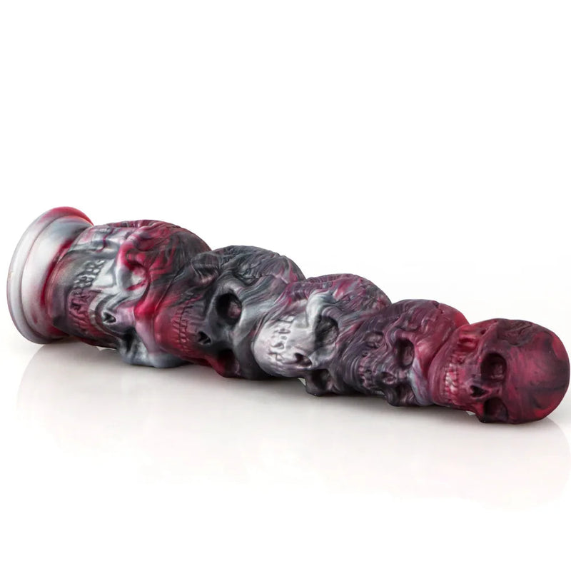 Stacked Halloween Pumpkin & Skull Silicone Dildo Toy Ride