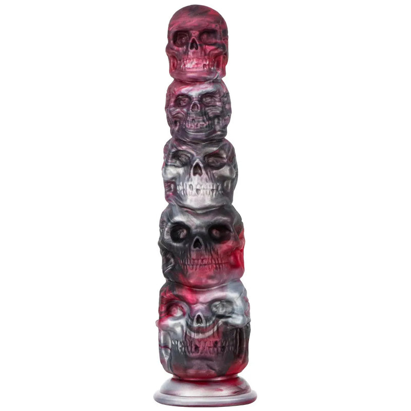 Stacked Halloween Pumpkin & Skull Silicone Dildo Toy Ride