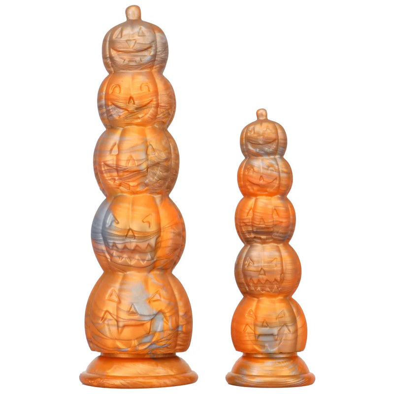 Stacked Halloween Pumpkin & Skull Silicone Dildo Toy Ride