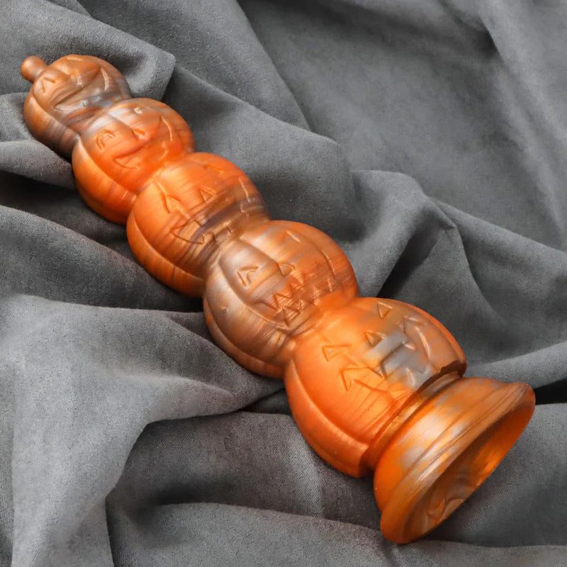 Stacked Halloween Pumpkin & Skull Silicone Dildo Toy Ride