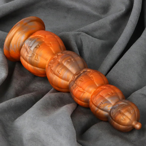 Stacked Halloween Pumpkin & Skull Silicone Dildo Toy Ride