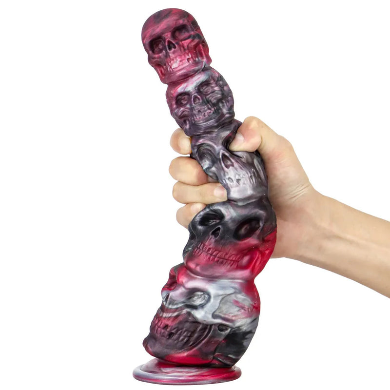 Stacked Halloween Pumpkin & Skull Silicone Dildo Toy Ride