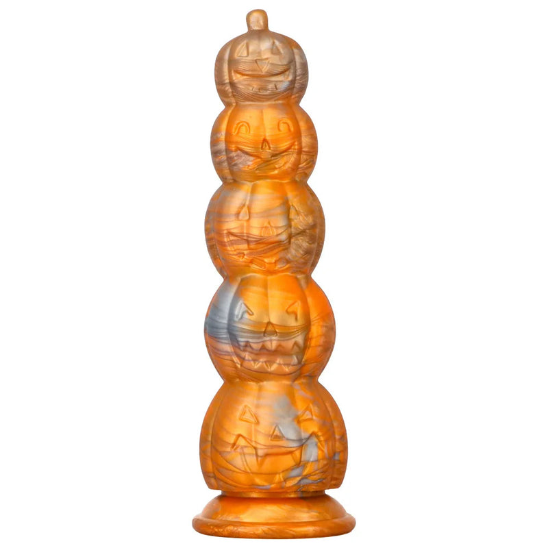 Stacked Halloween Pumpkin & Skull Silicone Dildo Toy Ride