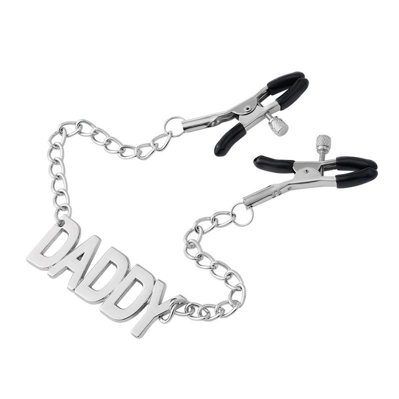 Statement Nipple Clamps - Daddy - baby girl, choker necklace, clamp, daddies, daddy dom