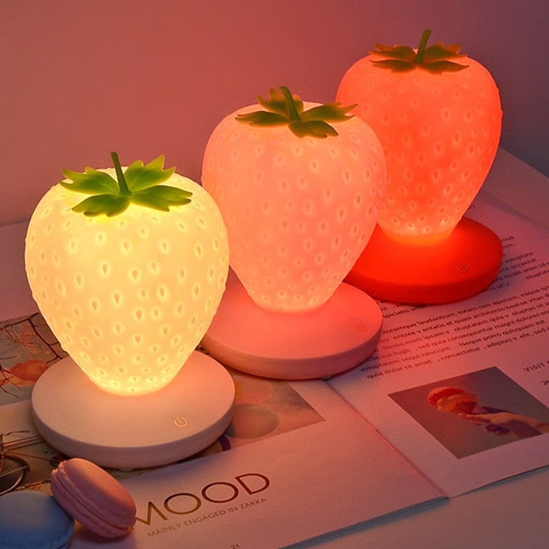 Strawberry Nursery Night Light - lamp, lamps, lighting, lights, strawberries