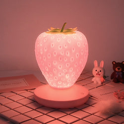 Strawberry Nursery Night Light - Pink Berry - lamp, lamps, lighting, lights, strawberries