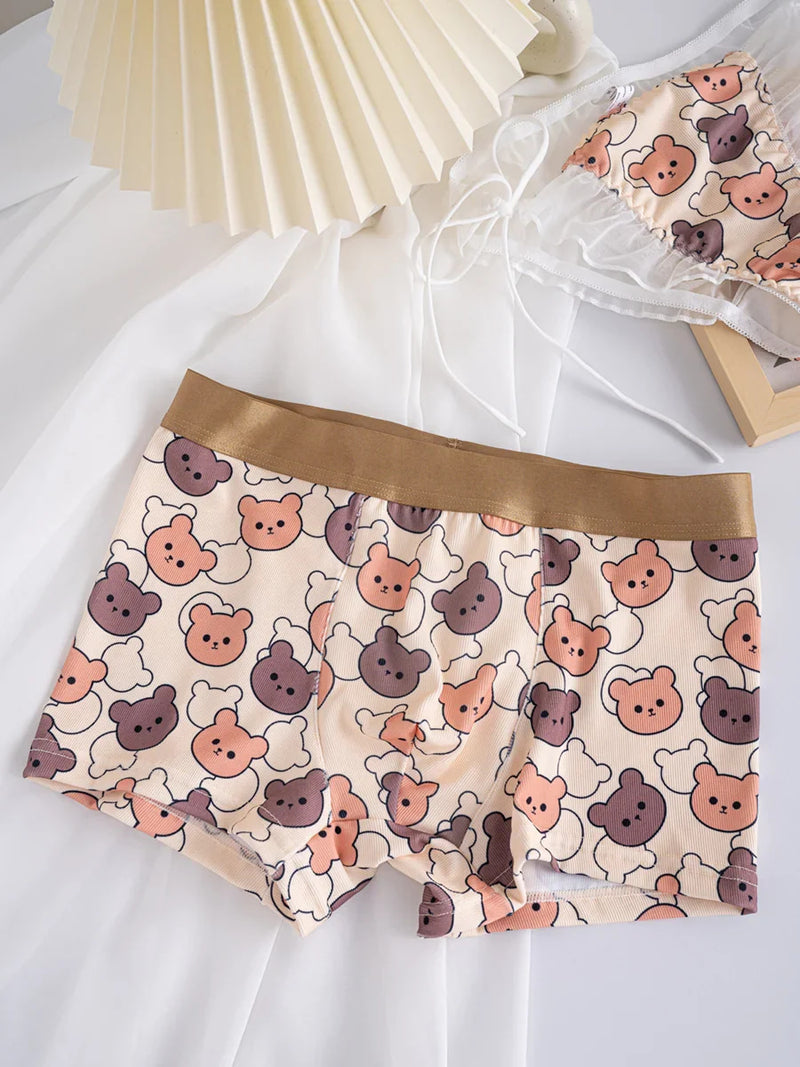 Teddy Playtime His & Hers Underwear Set - bear lingerie, boxers, matching, panties, teddy