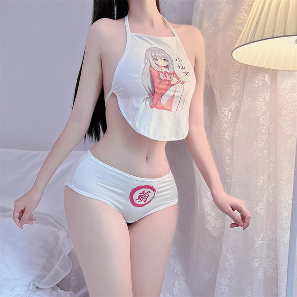 Tiny Otaku Lingerie Set - cosplay, intimates, lingerie, lingerie set, panties