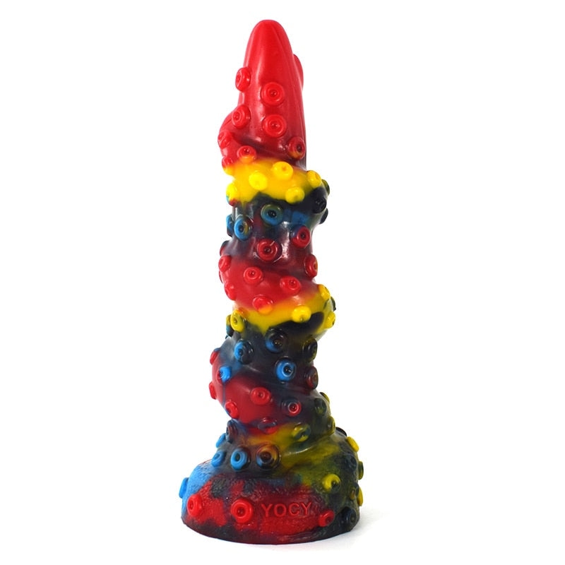 Twisted Tentacle Ride - Red Yellow Black Straight - alien, aliens, dildo, dildos, octopus
