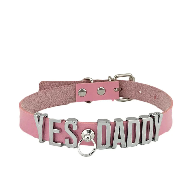 Yes Daddy Collar & Leash Set - choker, collar, collars, necklace, necklaces