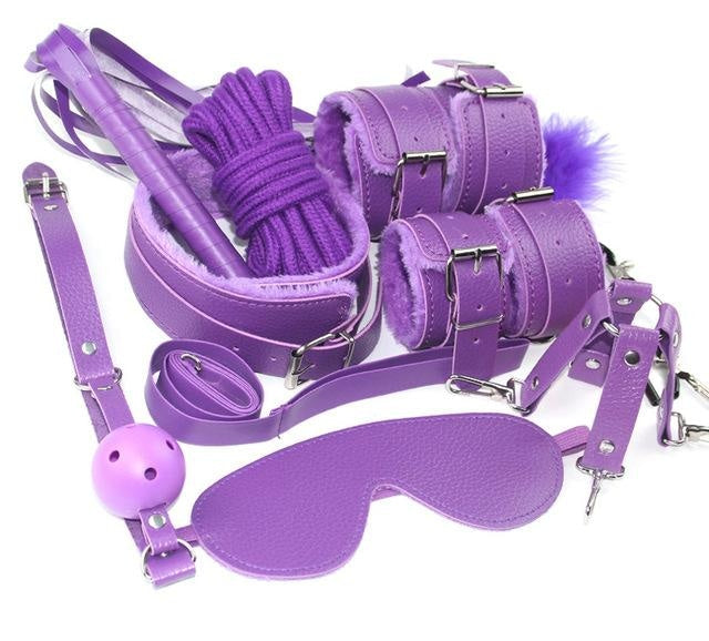 10 Piece Play Set - Purple - bondage