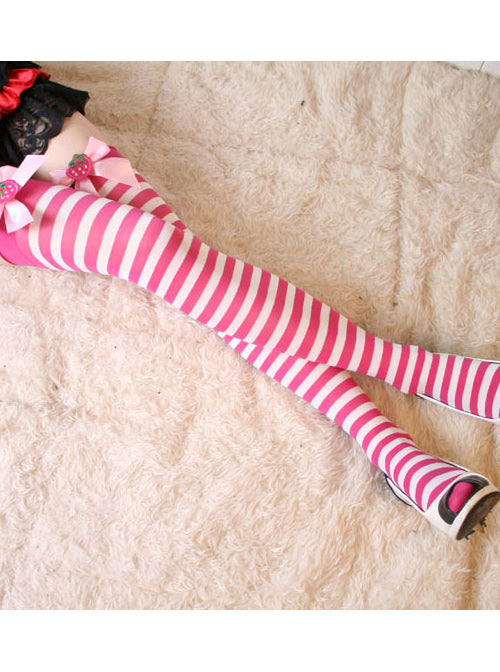 Strawberry Striped Stockings