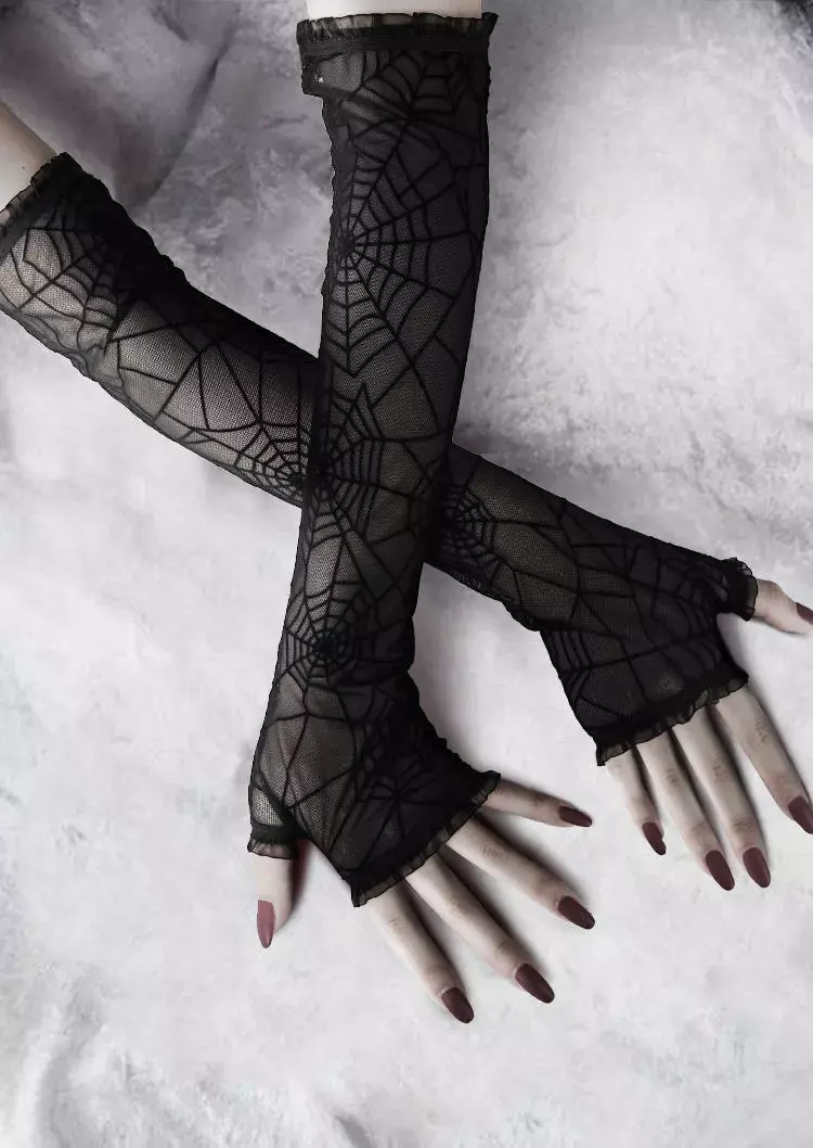 Spider Web Lolita Gloves