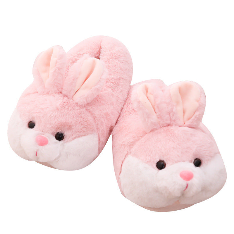 Pink Furry Bunny Slippers House Shoes Fuzzy |