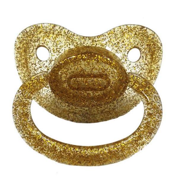 Clear Gold Glitter Adult Pacifier