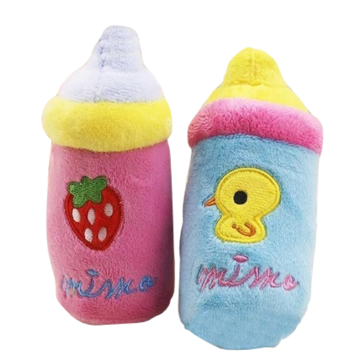 Kawaii Baby Bottle Plush Toy Stuffed Plushies Cute Strawberry or Baby Duck Theme