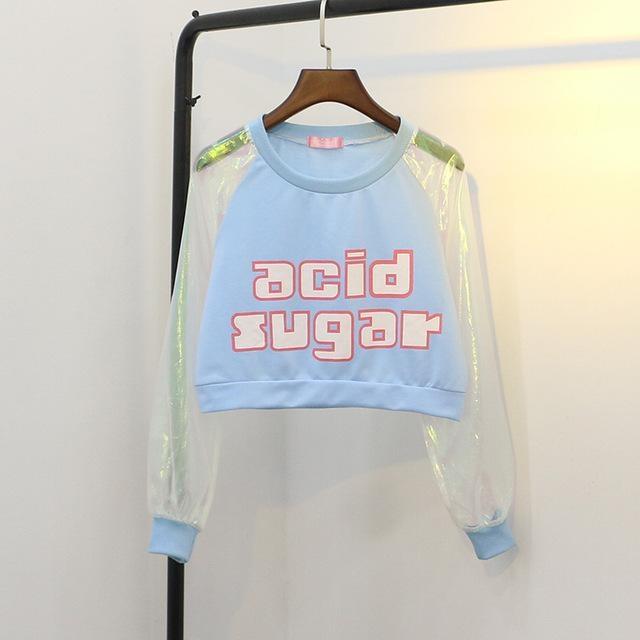 Acid Sugar Crop Top Cropped Shirt Fairy Kei Kawaii Pastel Y2K – DDLG ...