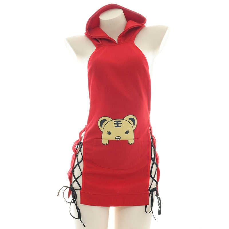 Angry Lucky Bear Sweater Dress - baby bear, bears, china, chinese, clothing
