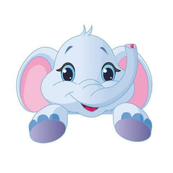 Kawaii Baby Elephant Light Switch Wall Art Sticker Decals Jungle  by DDLG Playground