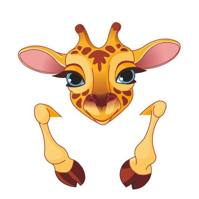 Kawaii Baby Giraffe Light Switch Wall Art Sticker Decals Jungle  by DDLG Playground