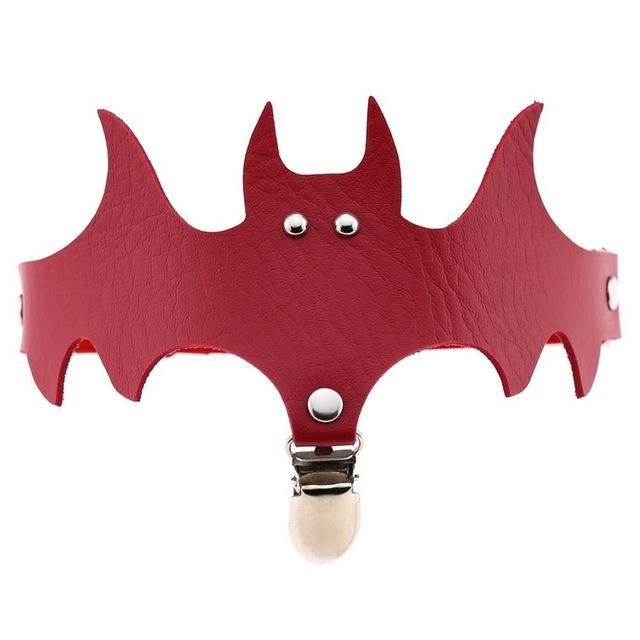 Red Bat Garter Belt Thigh Harness Spooky Halloween Gothic