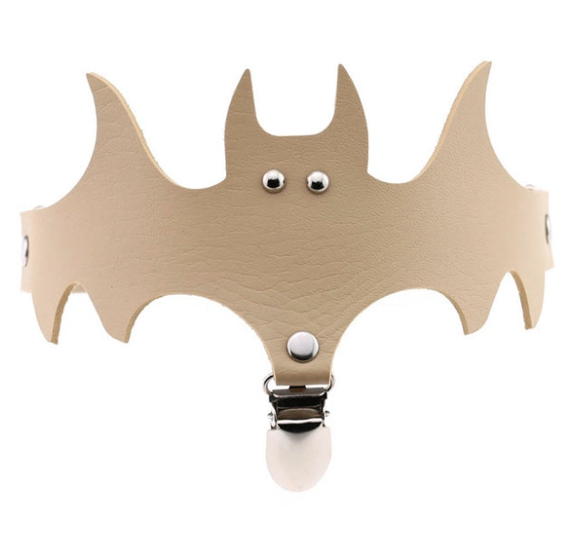 Baby Bat Garter - Tan Beige - bats, batty, black bat, creepy cute, garter belt