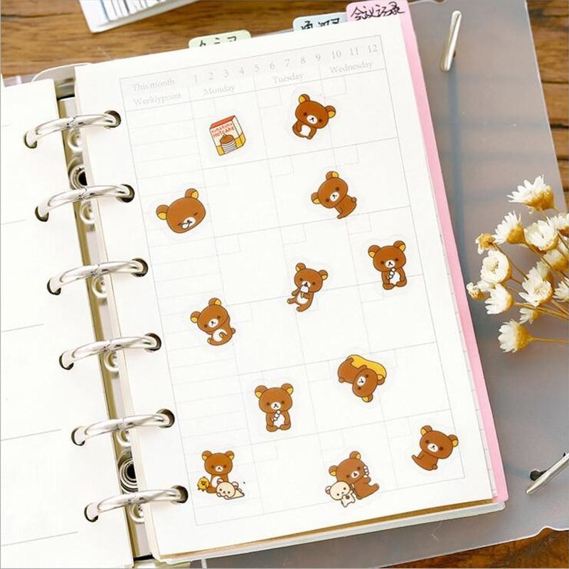Kawaii Rilakkuma Bear Sticker Pack Cute Stickers Brown Baby Bears