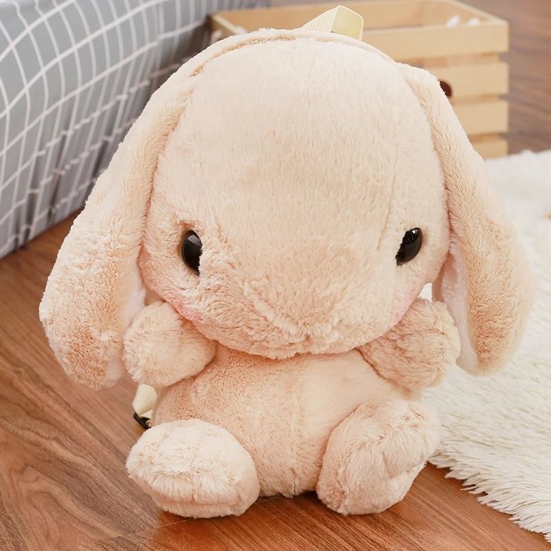 Kawaii Brown Baby Bunny Rabbit backpack Book Bag Cute Fluffy Bun Adorable