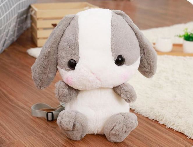 Kawaii Grey Baby Bunny Rabbit backpack Book Bag Cute Fluffy Bun Adorable