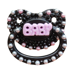 Baby Deco Pacifier - Black - abdl, adult baby, pacifier, pacis, baby