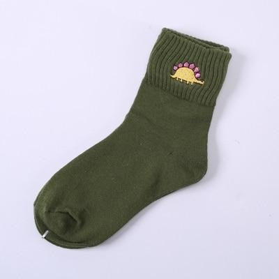 Baby Dino Sockies - Green Triceratops - socks