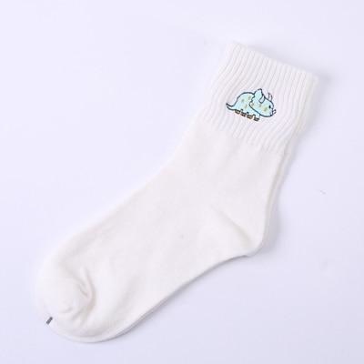 Baby Dino Sockies - White DInosaur - socks