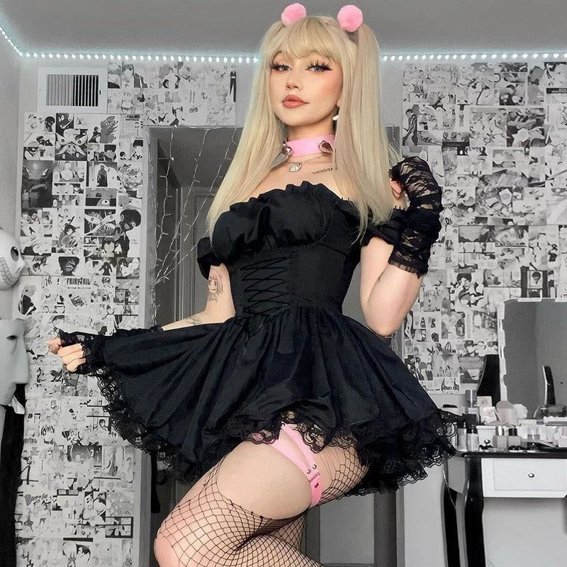 Babydoll Maiden Dress - Black / S - canary, classic lolita, dresses, egl, girly