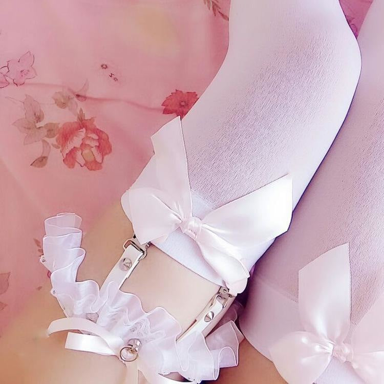 Babydoll Ruffle Garter Belt - babydoll, garter, garter belt, garters, pink