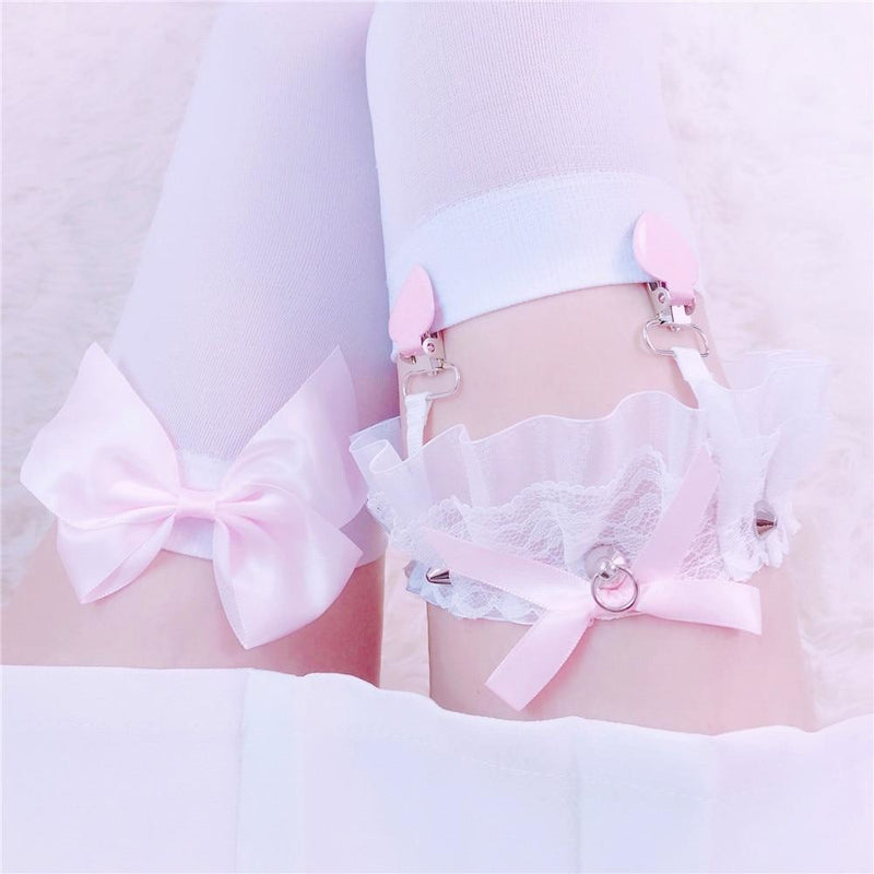 Babydoll Ruffle Garter Belt Stockings Holder Kawaii Cute DDLG Playground Babydoll Ruffle Garter Belt Stockings Holder Kawaii Cute DDLG Playground