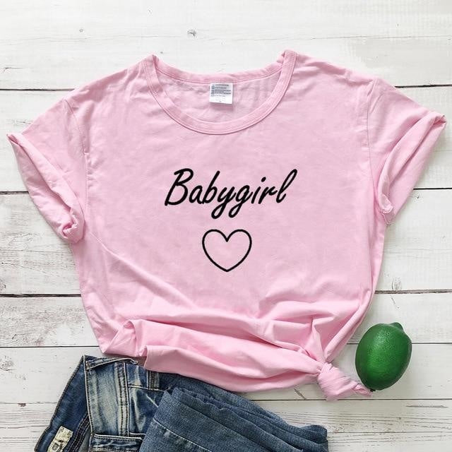Babygirl T-shirt - pink-black text / XXXL - baby girl, girls, babygirl, babygirls, kinky