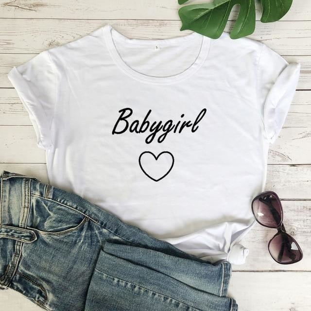 Babygirl T-shirt - white-black text / XXXL - baby girl, girls, babygirl, babygirls, kinky