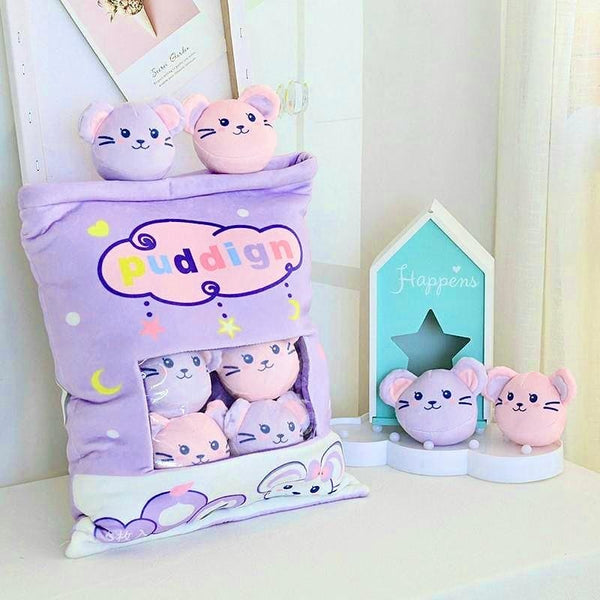 Bag Of Pastel Mice Plushies - fairy kei, hamster, hamsters, kawaii, mice