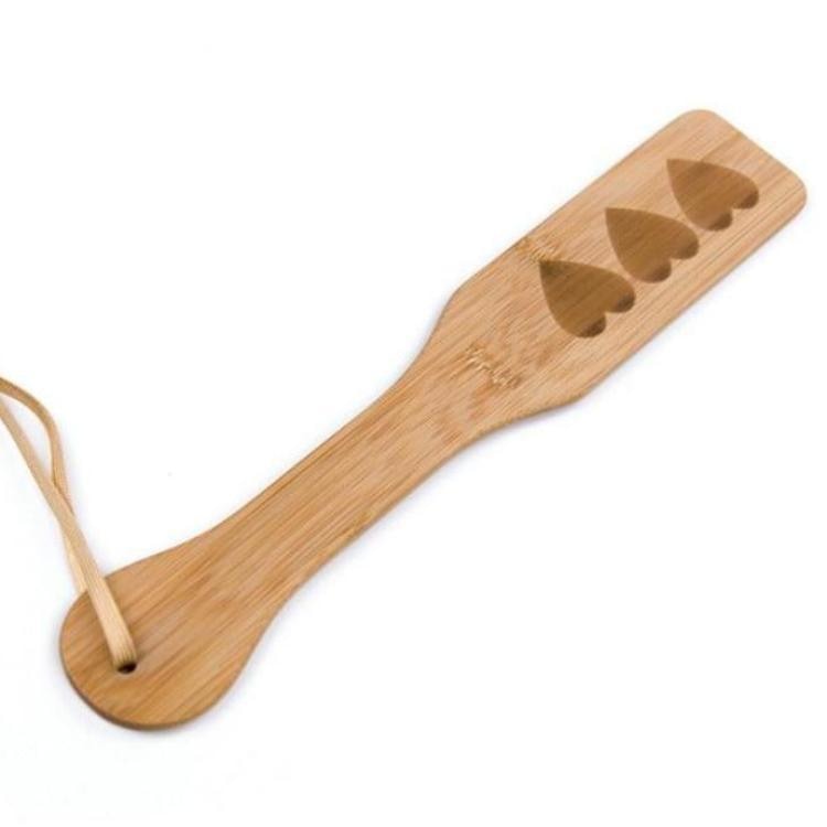 Genuine Bamboo Wood Heart Paddle Sex Toy Flogger