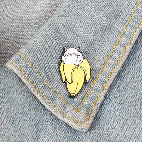 Banana Cat Bananya Enamel Pin Lapel Brooch Kawaii Cute Accessories 