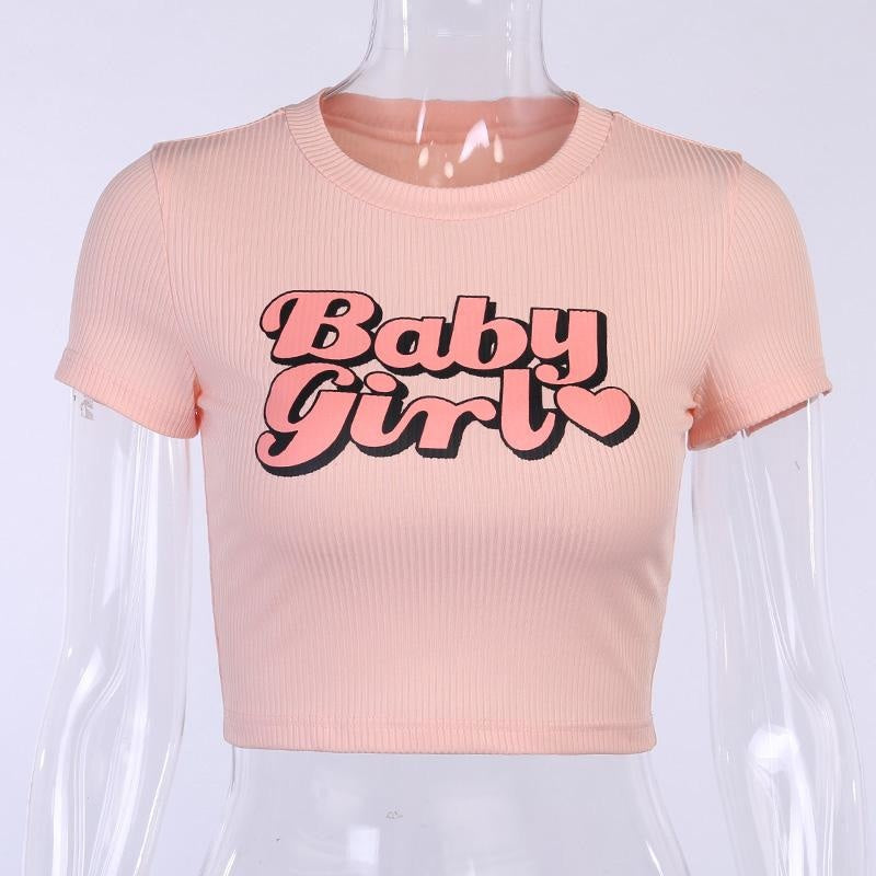 Basic Baby Girl Tee - abdl, baby girl, babygirl, crop top, tops