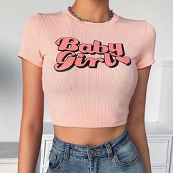 Basic Baby Girl Tee - M - abdl, baby girl, babygirl, crop top, tops