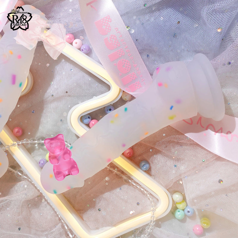 Silicone Rainbow Confetti Dildo 7 Inch Kinky Kawaii Cute DDLG Playground Silicone Rainbow Confetti Dildo 7 Inch Kinky Kawaii Cute DDLG Playground