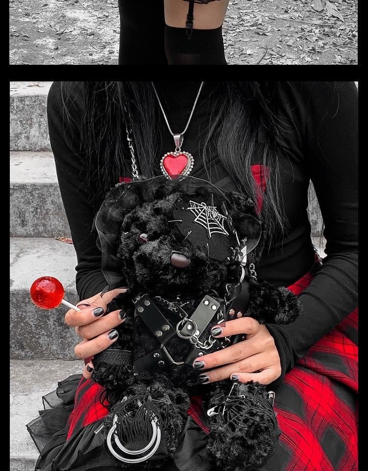 Bondage Bear Messenger Bag - bag, bags, creepy, gothic, gothic lolita