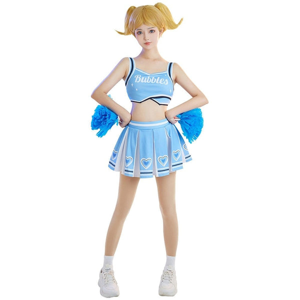 Bubbles Blue Cheerleader Costume Set - S - cheer leader, cheerleading, cosplay, costume, costumes