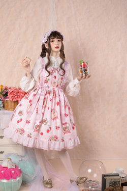 Bunny Meadow Lolita Dress - Headband / L - bunny dresses, classic lolita, dress, jsk